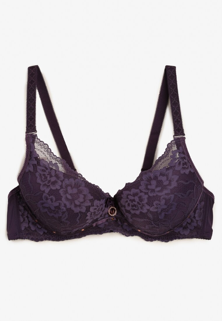  Sutien Violet cu Dantelă și Funcție Push Up Wifia