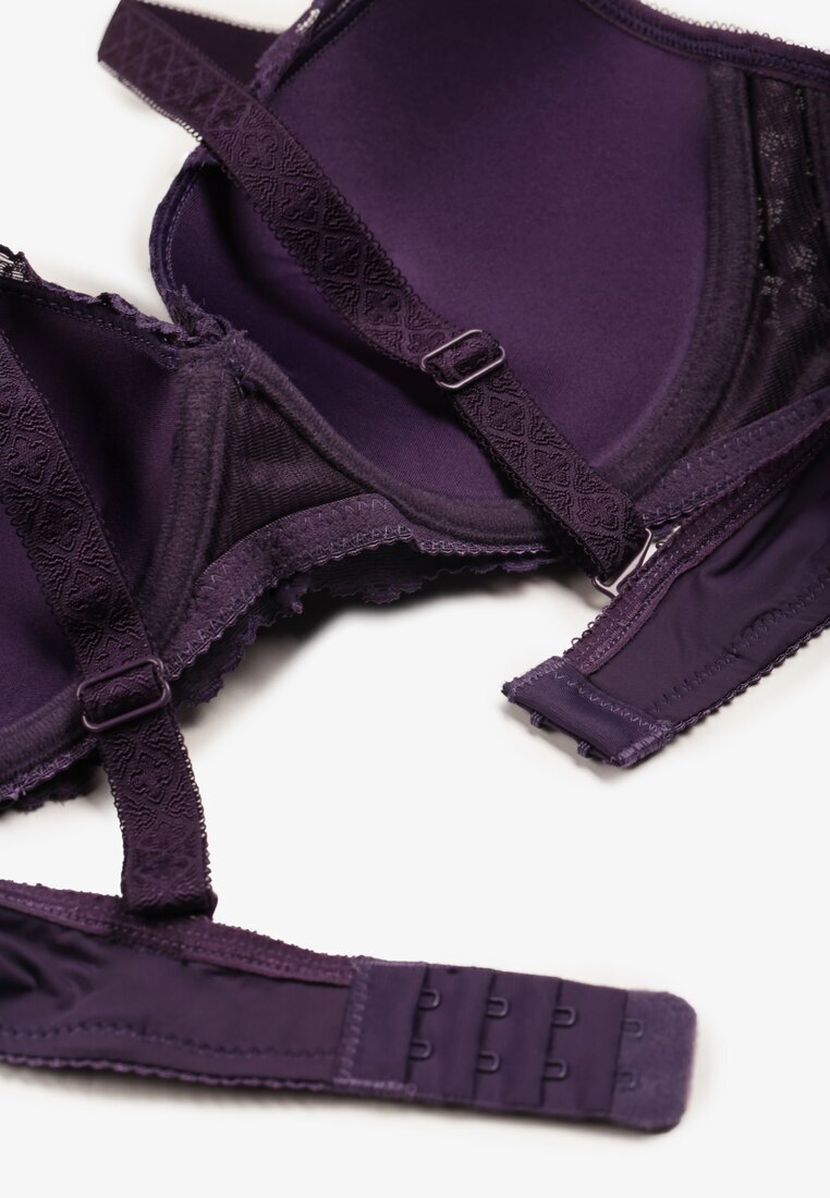  Sutien Violet cu Dantelă și Funcție Push Up Wifia