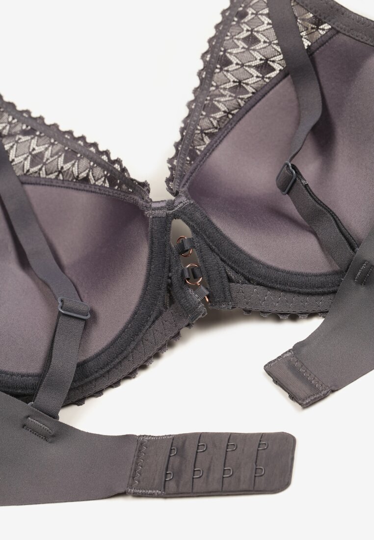  Sutien Violet închis din dantelă cu efect Push-Up Garnena