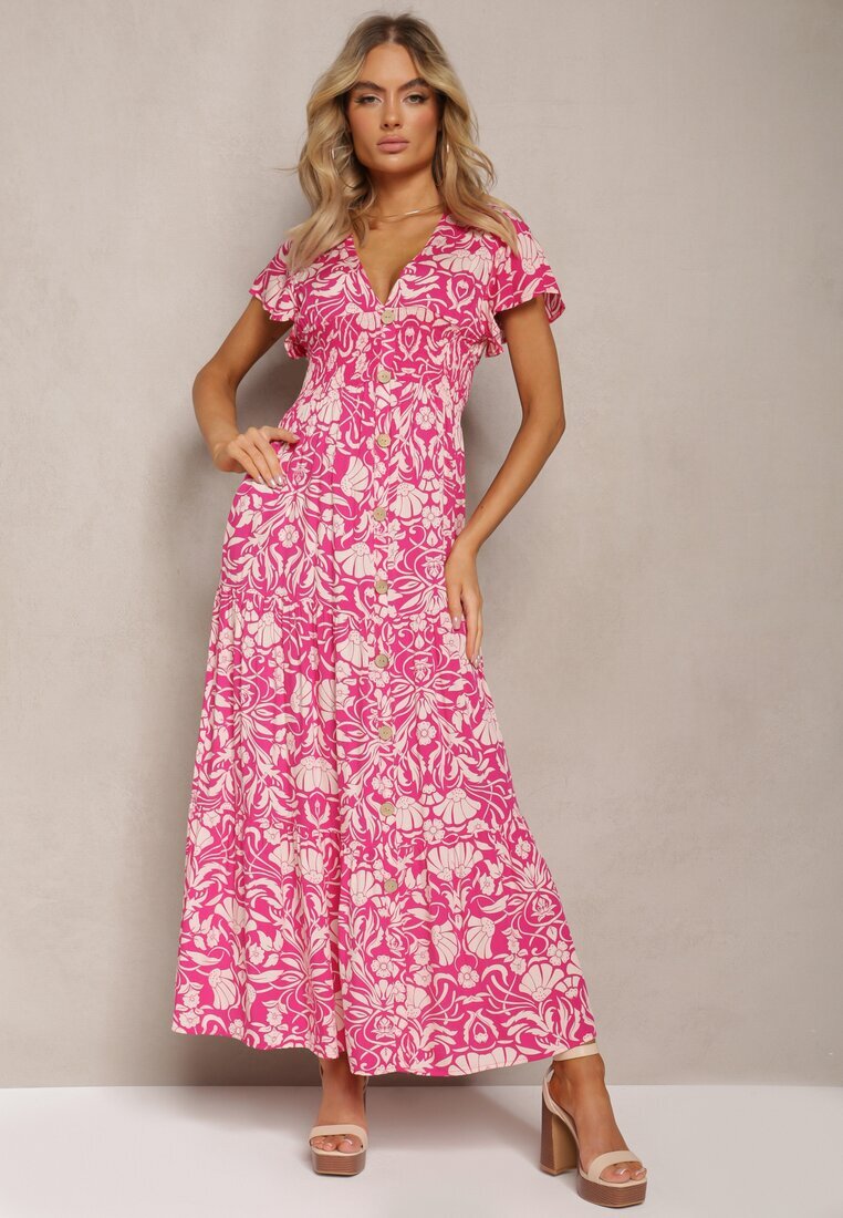 sweet&girl Rochie Maxi Rozalie Cloș cu Decolteu Petrecut cu Imprimeu Floral Leivori