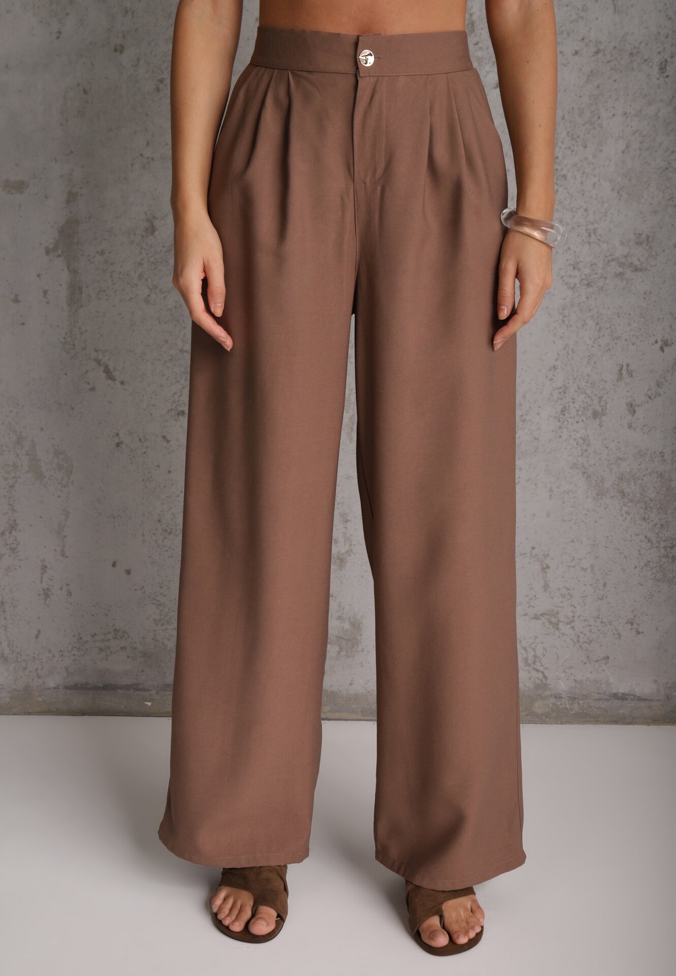 sweet girl Set de costum din bumbac și in pantaloni wide leg și vestă Veliara Maro