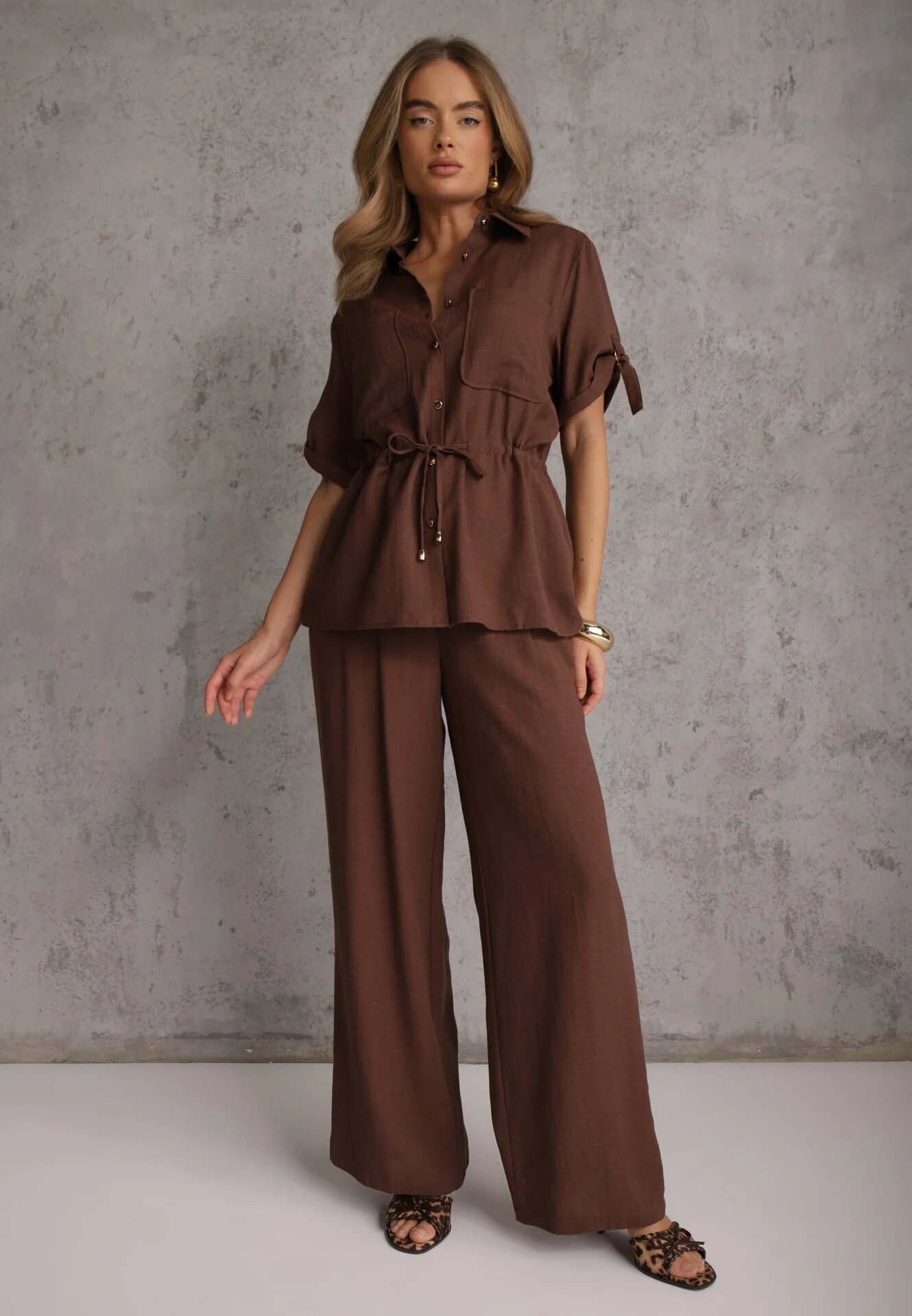 sweet girl Set de vară bogat în vâscoză pantaloni largi și bluză Utility Carolda Maro