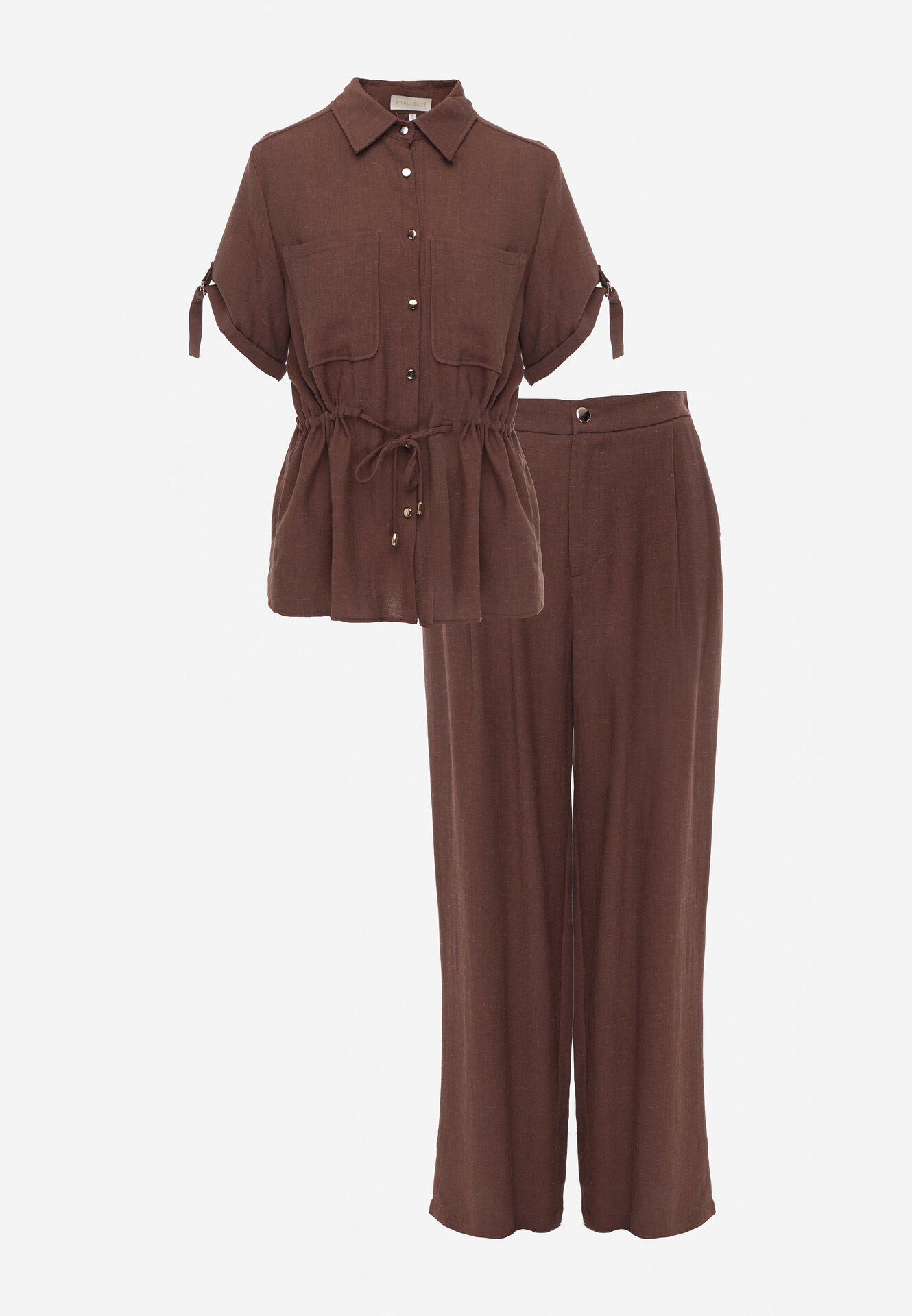 sweet girl Set de vară bogat în vâscoză pantaloni largi și bluză Utility Carolda Maro