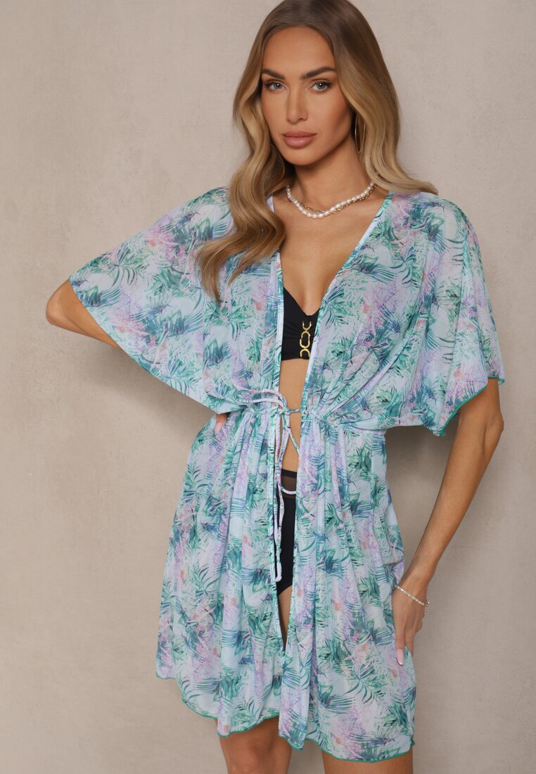 swest Acoperitoare de plajă Verde cu legătură cu model floral Mevelaura