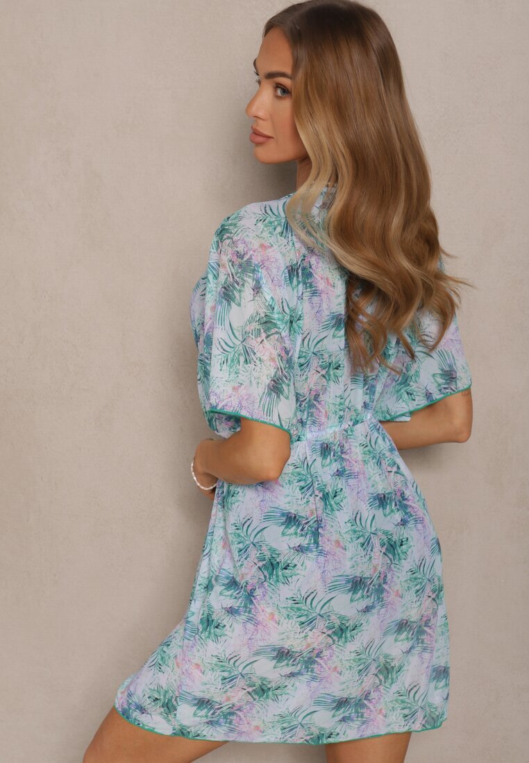 swest Acoperitoare de plajă Verde cu legătură cu model floral Mevelaura