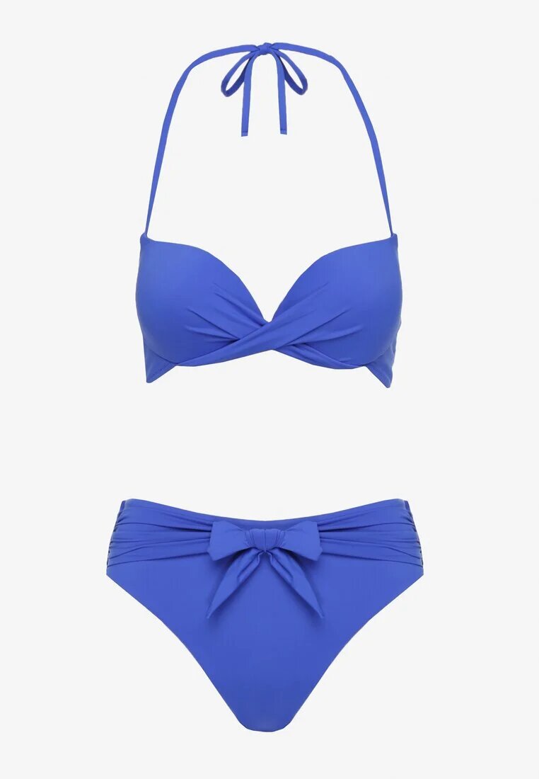 swest Bikini Albastre Chiloți și Sutien Decorate cu Legătură Saniorie