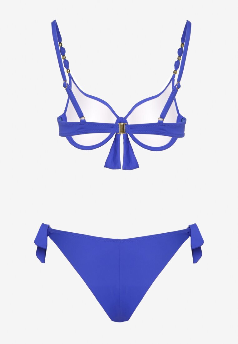 swest Bikini Albastru Slip și Sutien cu Legături Sadeenne