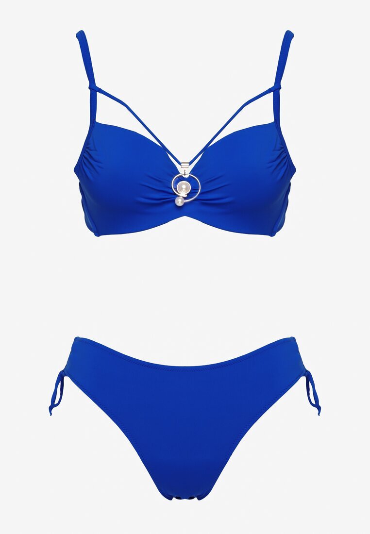 swest Bikini Chiloți Figă Albastre cu Reglare și Sutien cu Ornament Natrissa