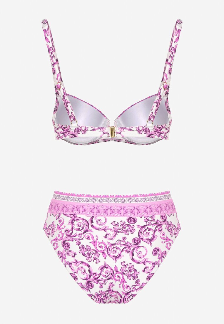 swest Bikini Fucsia Decorat Cu Imprimeu Ornamental Sutien Și Chiloți Mirulea