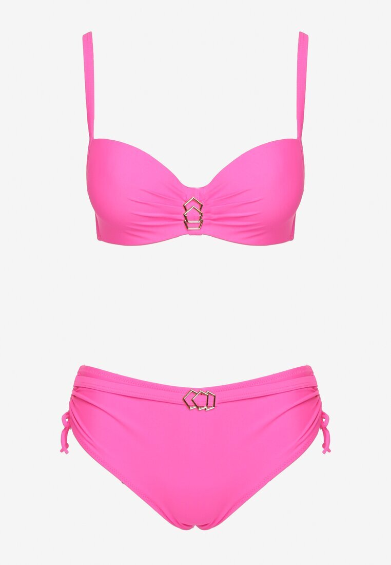 swest Bikini Fucsia slip și sutien cu aplicații metalice Kinasara