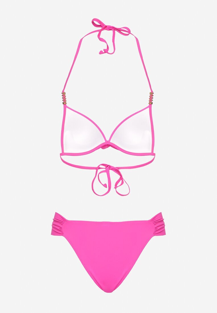 swest Bikini fucsia Sutien legat Push Up și Chiloți tip slip Mirisenia