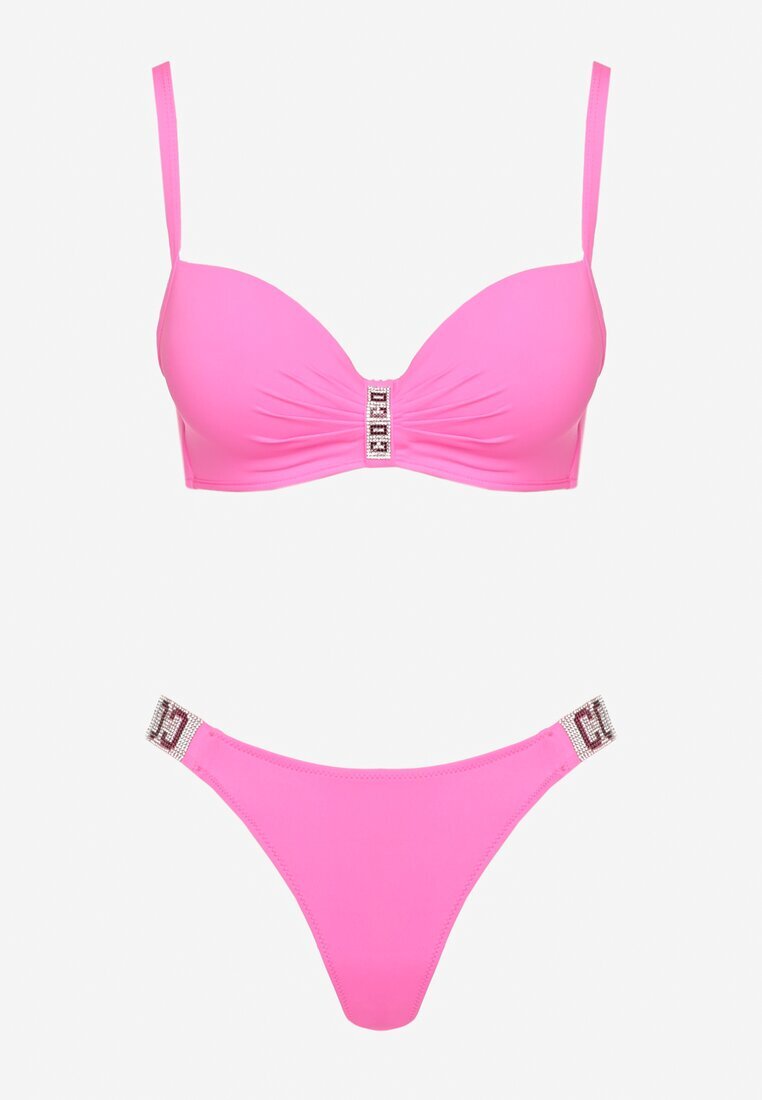 swest Bikini Fucsia Sutien și Chiloți clasici cu Aplicație cu Zirconii Nateria