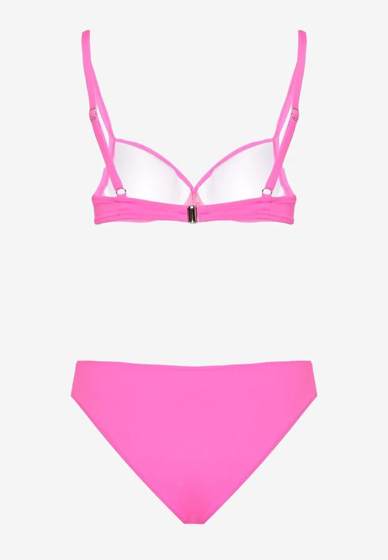 swest Bikini Fucsia Sutien și Slip cu Aplicație Triunghiulară Natizeria