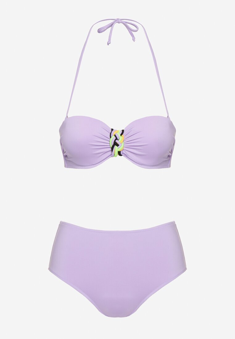 swest Bikini Mov Chiloți tip slip și Sutien cu Inserție Decorativă Natamara