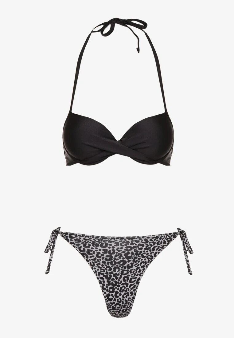 swest Bikini Negre Legate Sutien halter și Chiloți tip slip Savadine