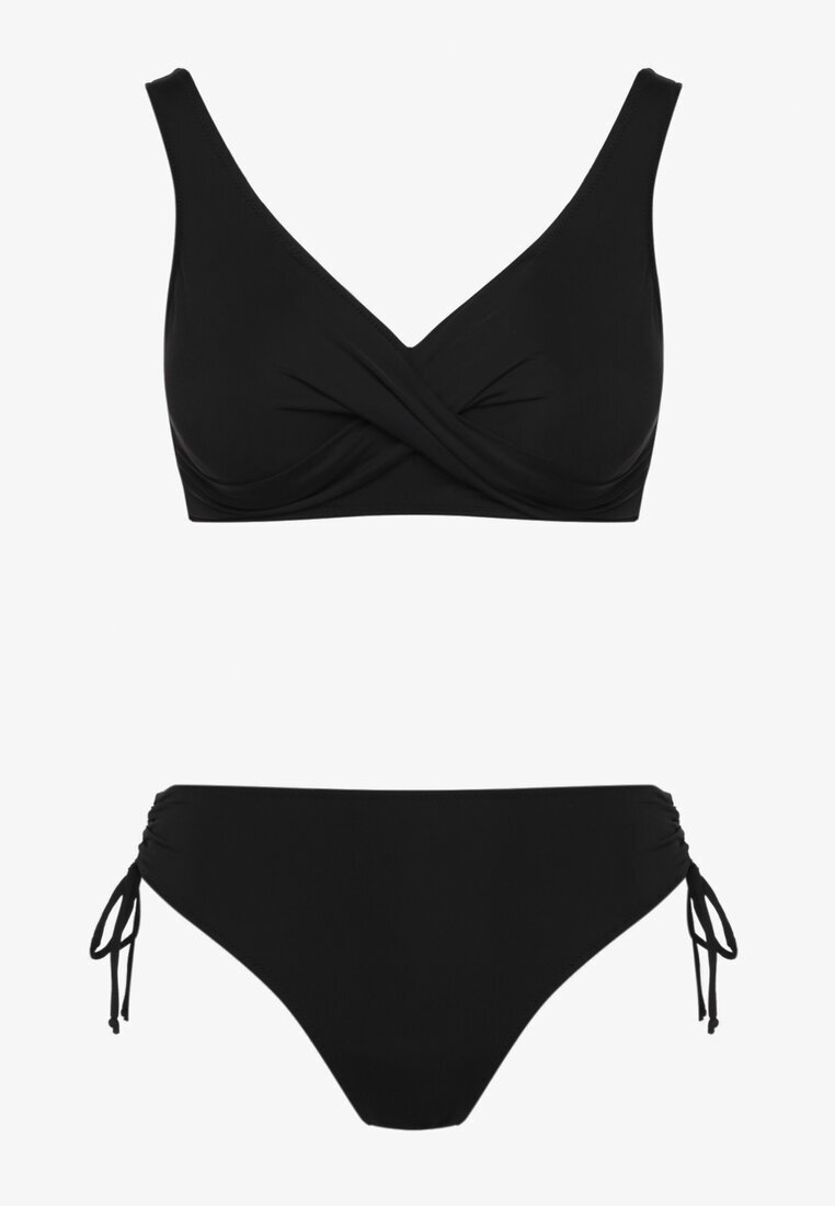 swest Bikini Negre Sutien și Chiloți Slip cu Legături Kinalisa