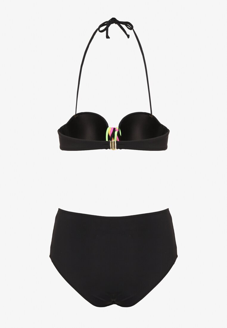 swest Bikini Negru Slip și Sutien cu Inserție Decorativă Natamara