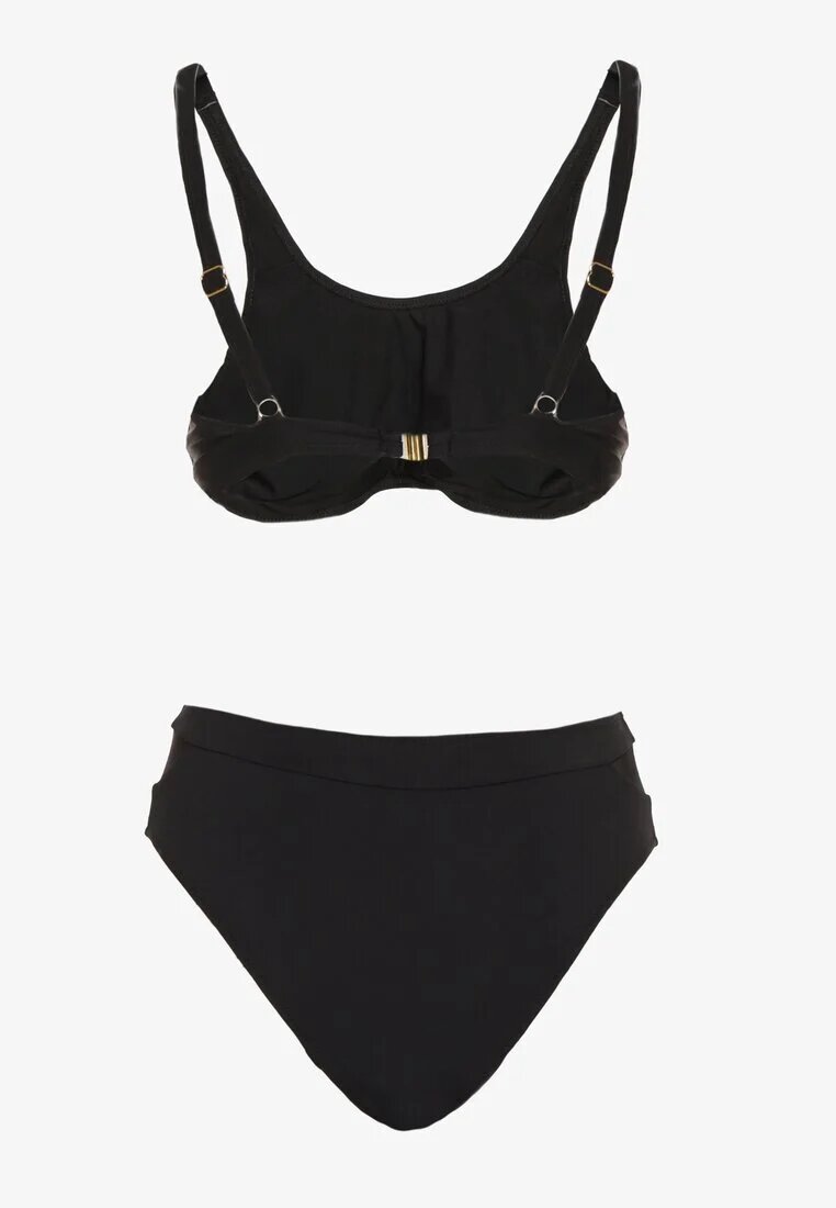 swest Bikini Negru Sutien și Chiloți tip slip decorați cu plasă Natelina