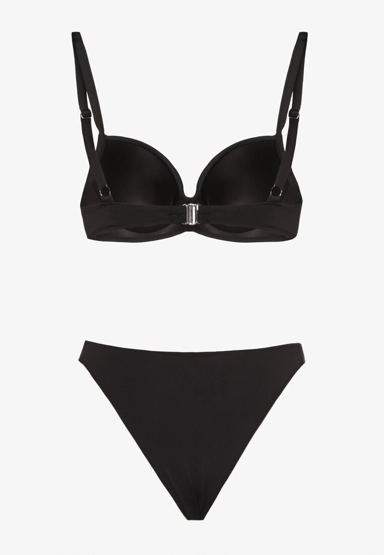 swest Bikini Negru Sutien și Slip cu Aplicație cu Zirconii Nateria