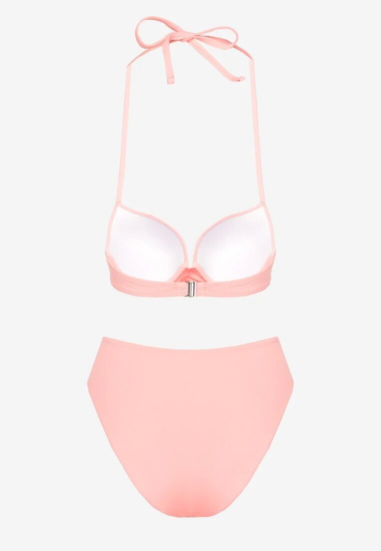 swest Bikini Roz Chiloți și Sutien Decorate Cu Legături Saniorie