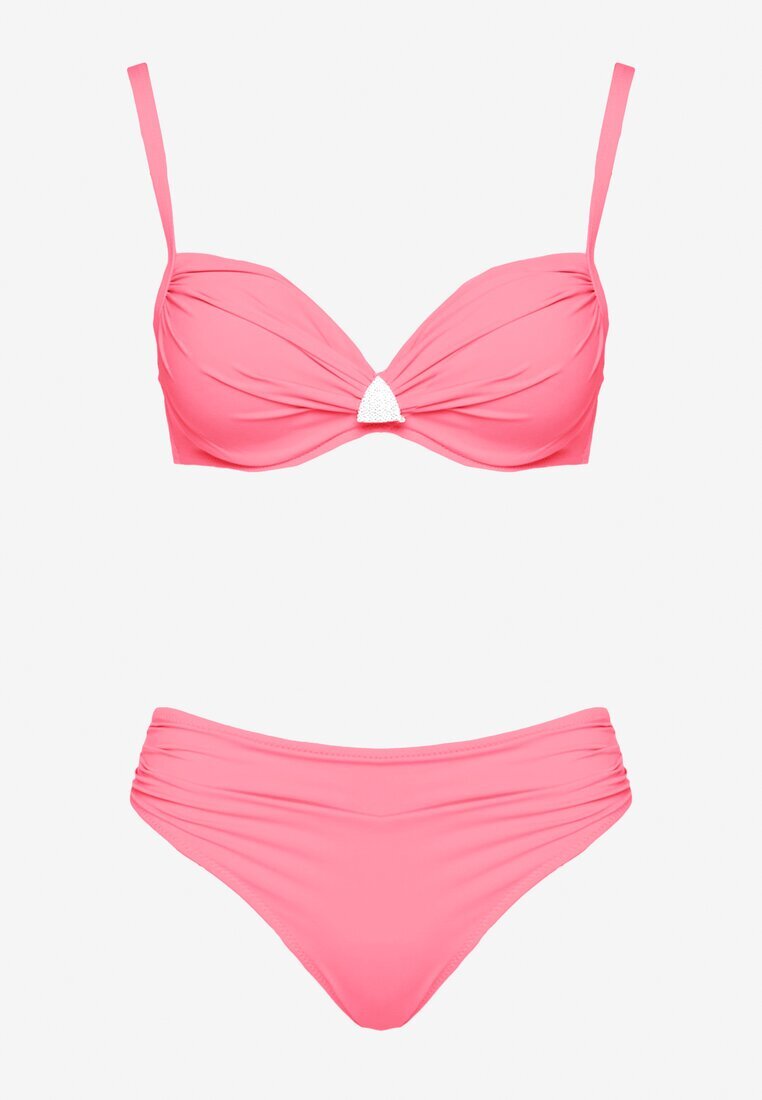 swest Bikini Roz Chiloți Slipi Sutien cu Aplicație Triunghiulară Natizeria