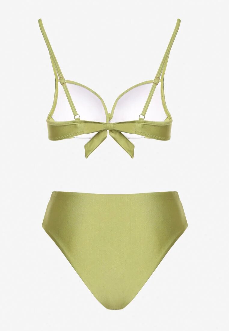 swest Bikini Verde Chiloți și Sutien cu Decorație Metalică Kinalenna