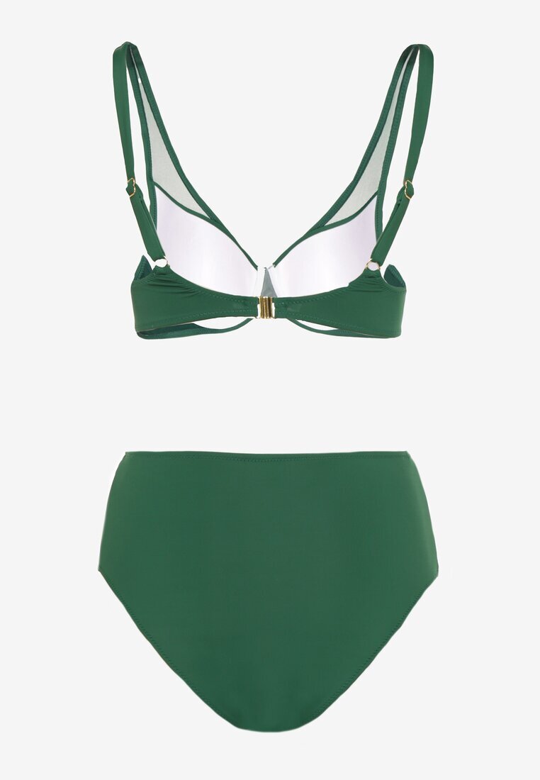 swest Bikini Verde închis cu aplicații din plasă Sutien și Chiloți tip slip Linelissa