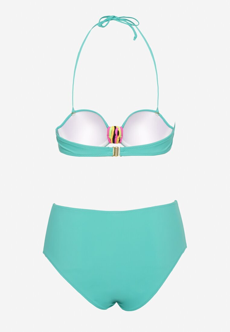 swest Bikini Verde închis Figi și Sutien cu Inserție Decorativă Natamara