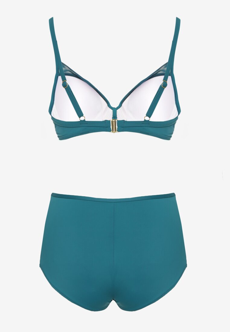 swest Bikini Verde închis Sutien Decorat cu Aplicație și Chiloți tip Slip Iffirelle
