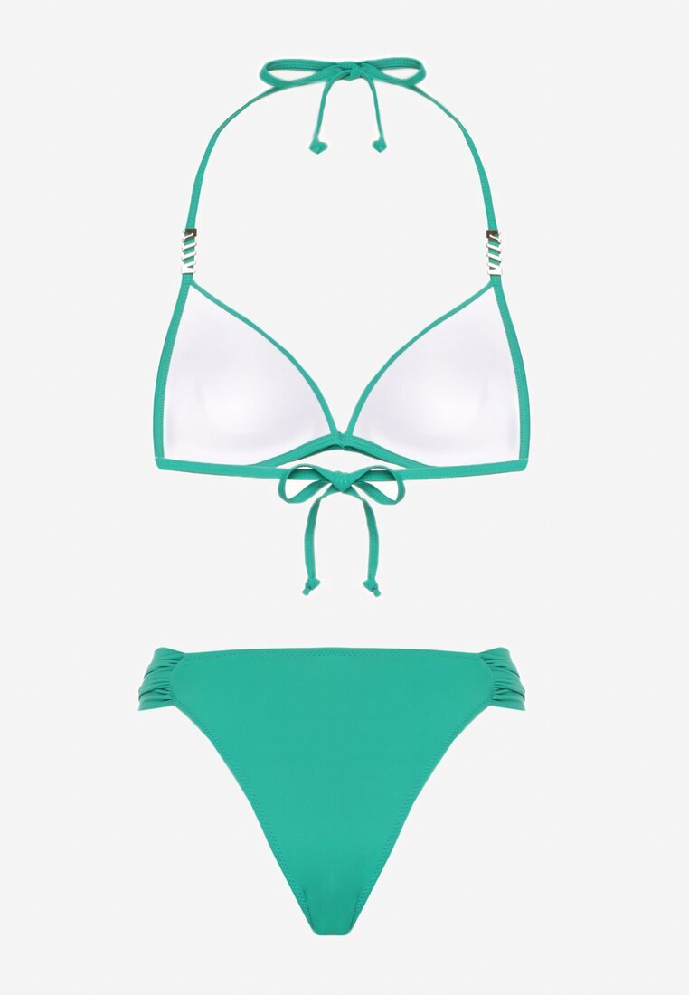 swest Bikini Verde închis Sutien legat Push Up și Chiloți tip slip Mirisenia