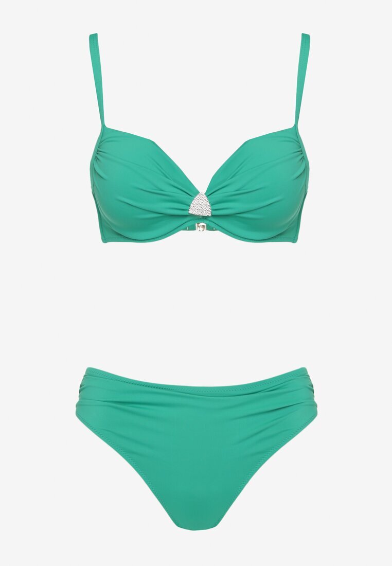 swest Bikini Verde Sutien și Chiloți stil Slip cu Aplicație Triunghiulară Natizeria