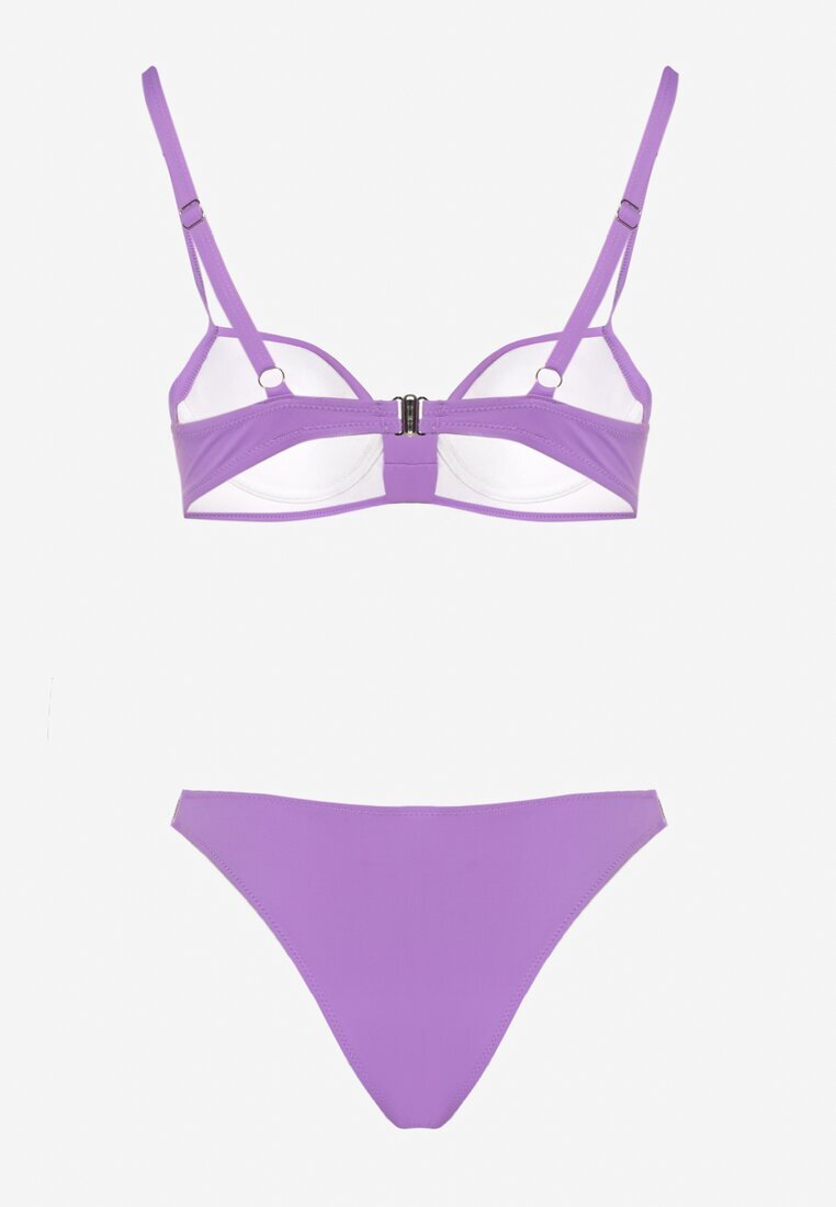 swest Bikini Violet Sutien și Chiloți Figi cu Aplicație cu Zirconii Nateria