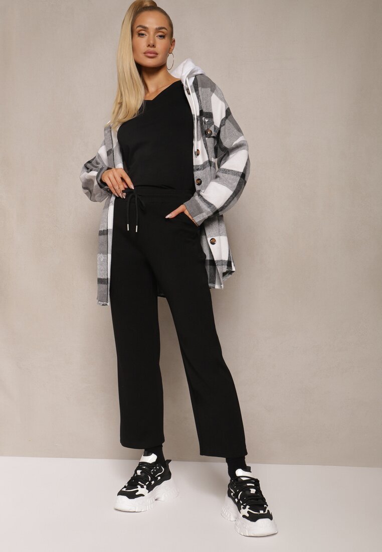 tp collection Pantaloni de trening Negri cu o croială dreaptă cu elastic în talie și buzunare Tiaris