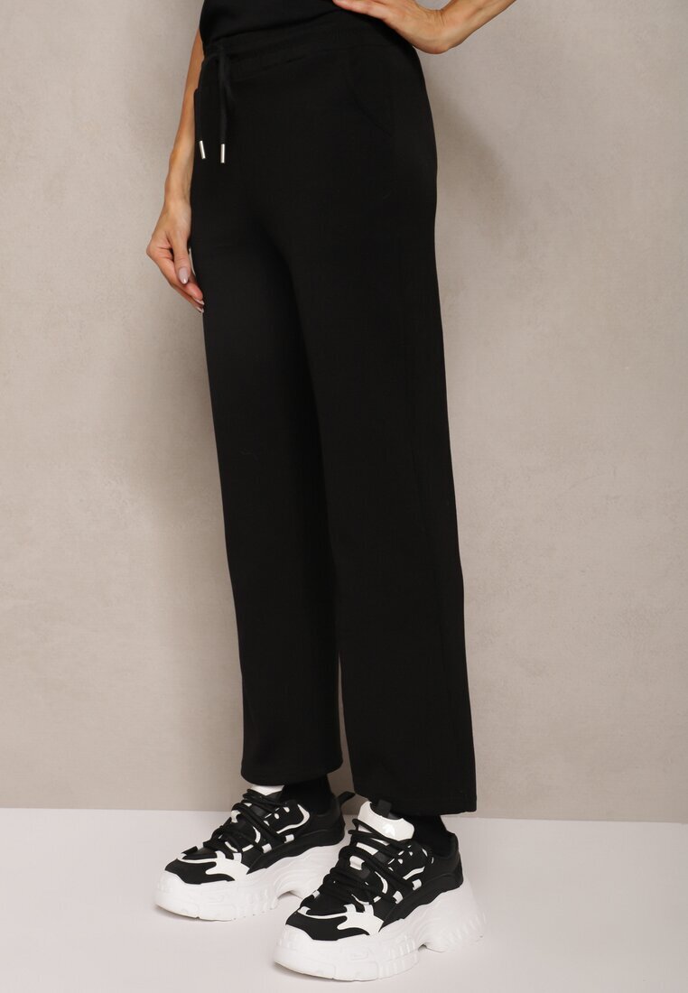 tp collection Pantaloni de trening Negri cu o croială dreaptă cu elastic în talie și buzunare Tiaris