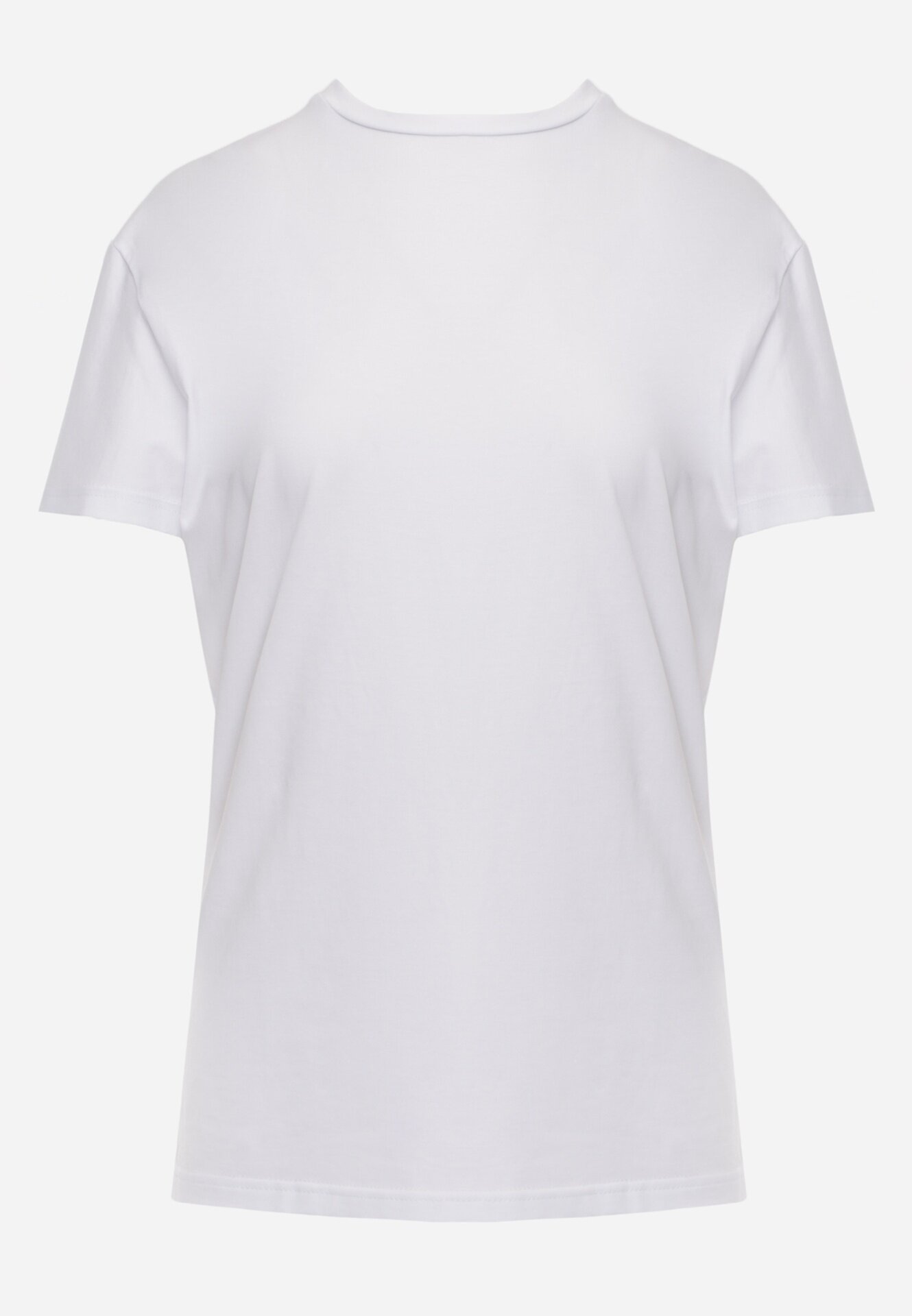  Tricou Clasic Simplu Alb din Bumbac Detima