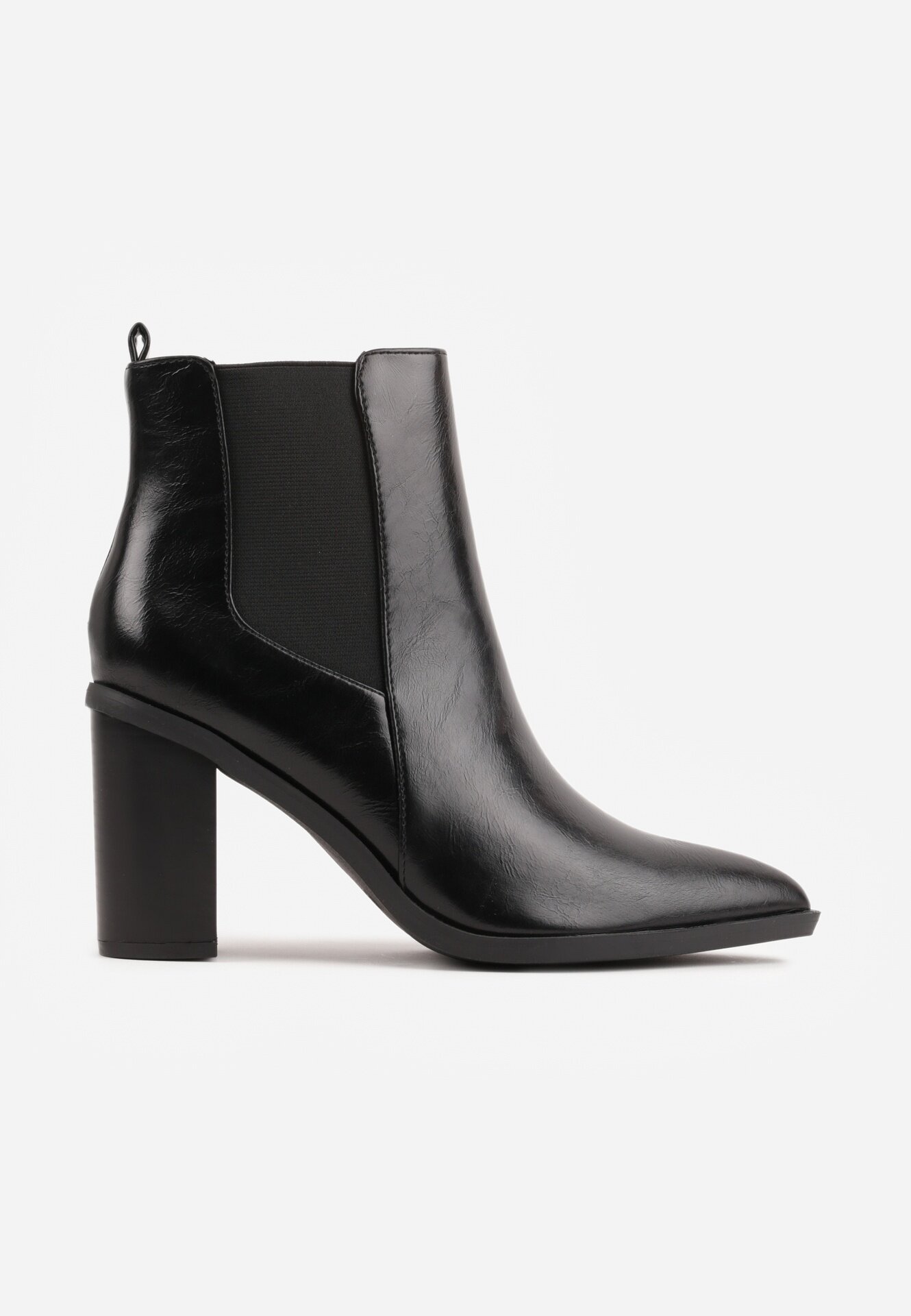 tulipano Botine elegante cu toc gros tip știbleti Kaspella Negre