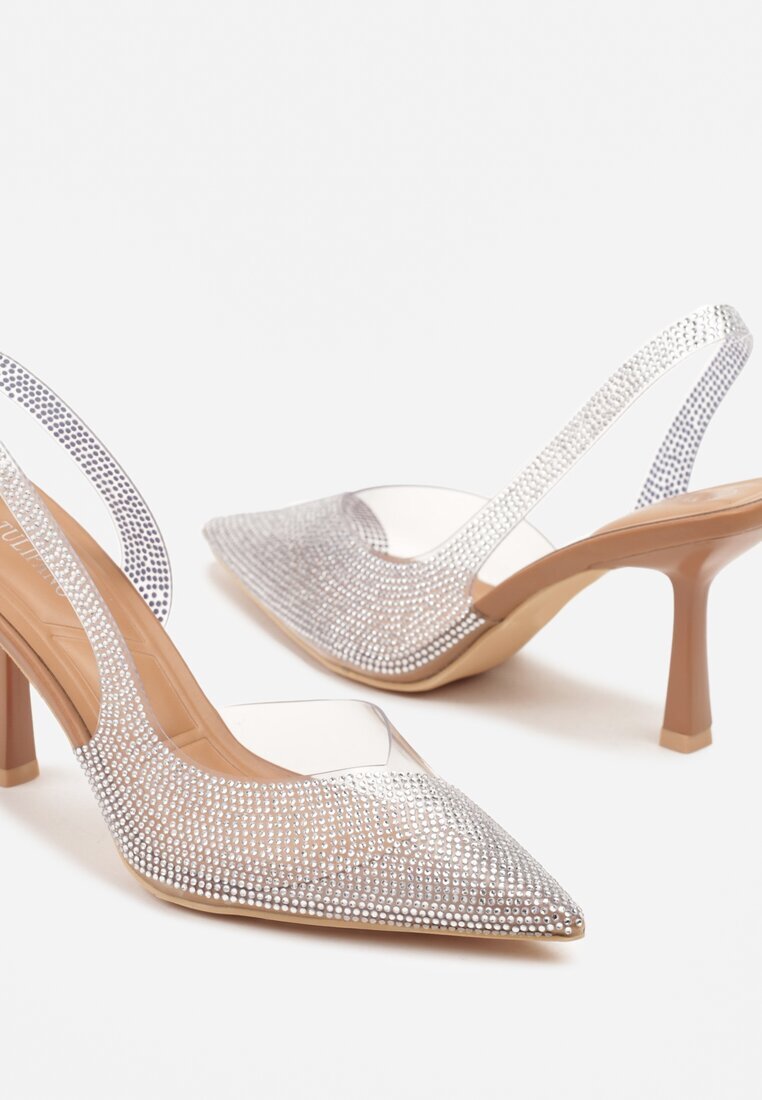 tulipano Sandale Maro Transparente Slingback cu Zirconii Harilssa