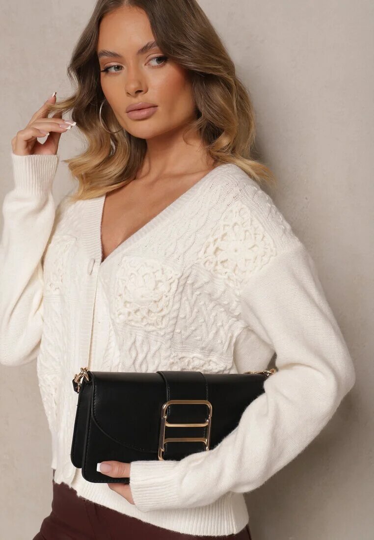 unigirl Cardigan Perforat Bej deschis cu nasturi Nolila