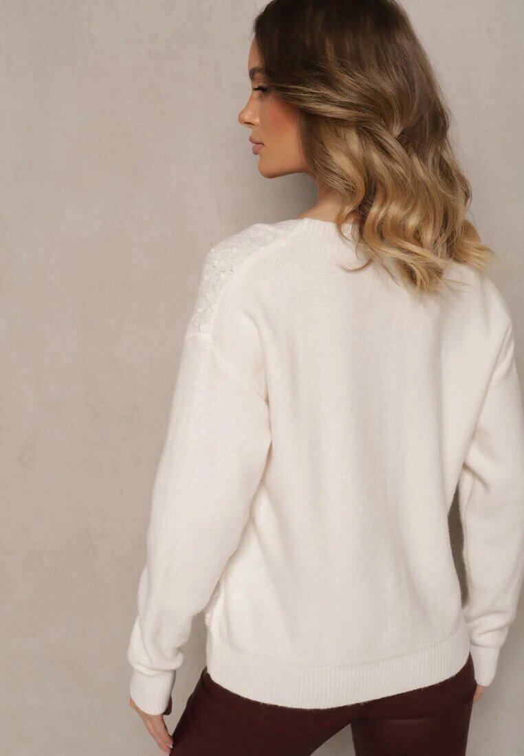unigirl Cardigan Perforat Bej deschis cu nasturi Nolila