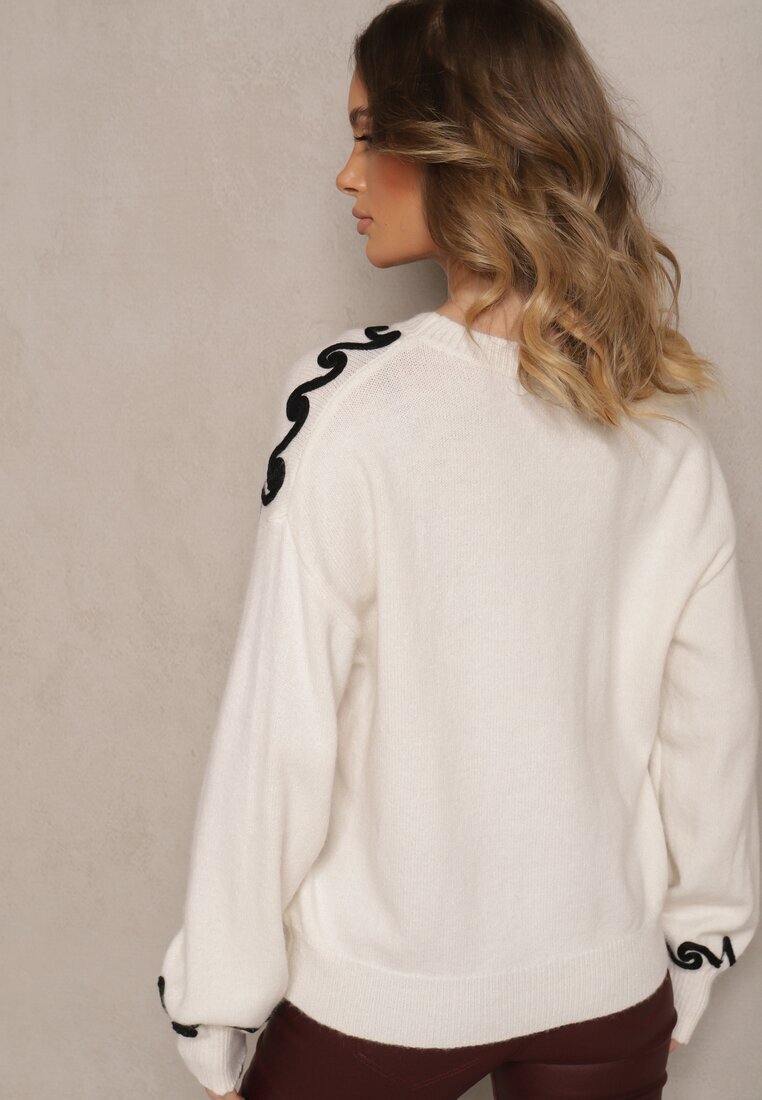 unigirl Pulover Bej deschis cu Vâscoză și Model Geometric Senallin