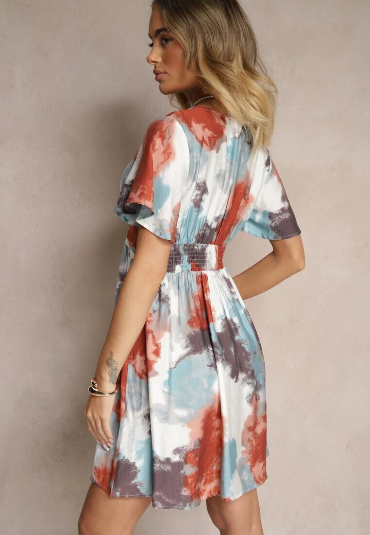 unigirl Rochie Portocalie Tip plic cu viscoză și model abstract Feledia