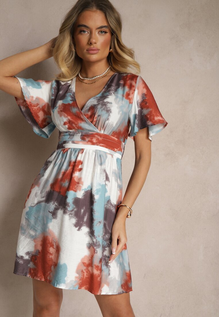 unigirl Rochie Portocalie Tip plic cu viscoză și model abstract Feledia