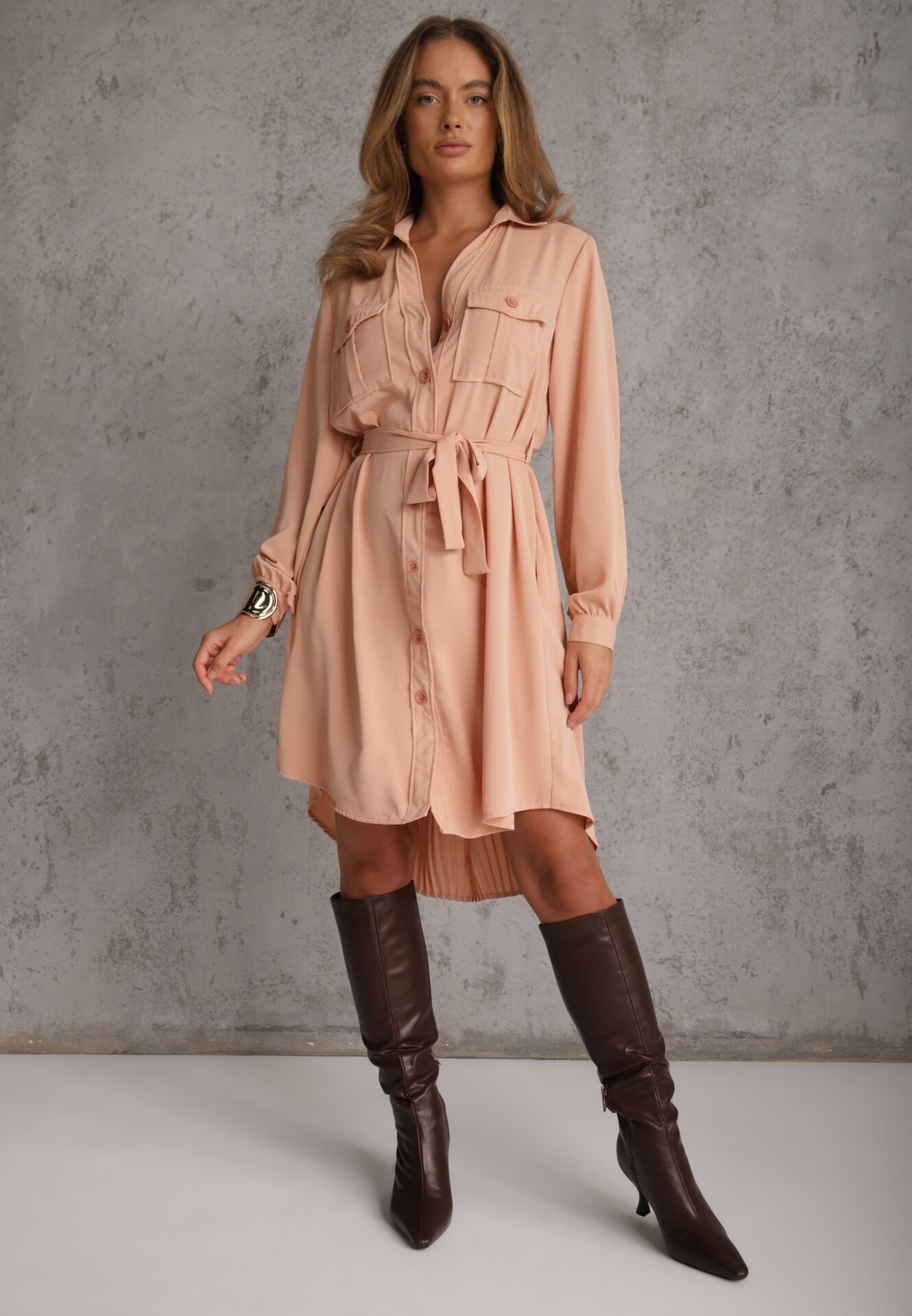 unigirl Rochie Roz tip cămașă Mini din bumbac Zenata