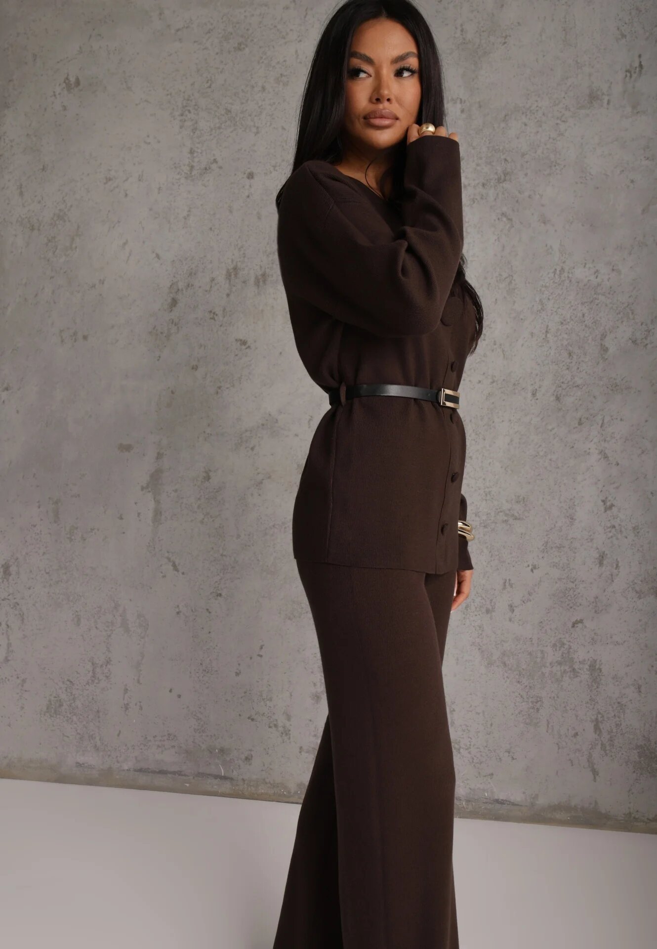 unigirl Set tricotat cu vâscoză tunică elegantă și pantaloni Lovinia Maro