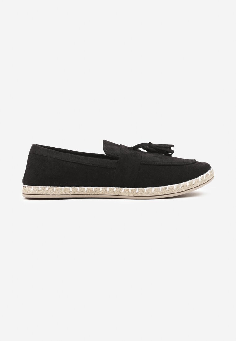 via giulia Espadrile Negre Decorate cu Franjuri la Vârf Wanelis