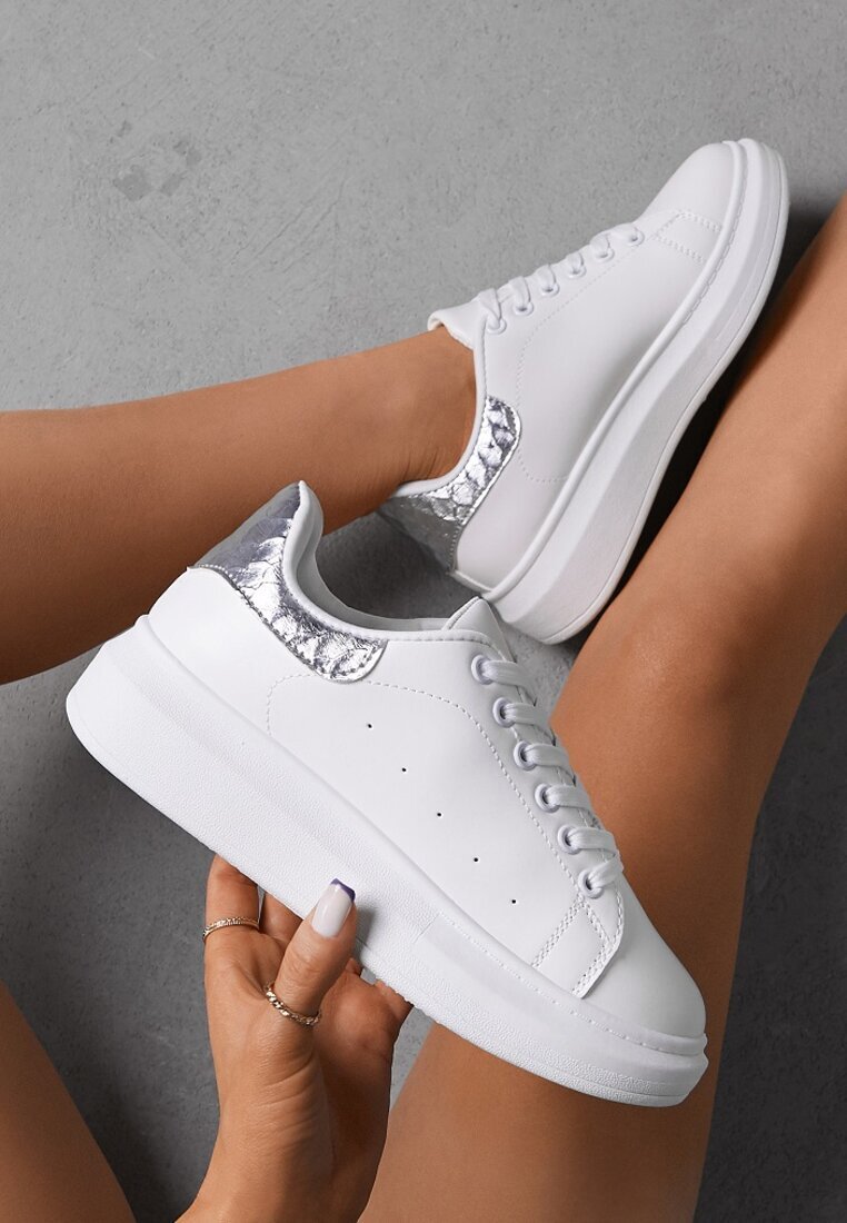 vices Adidași Alb-Argintii pe platformă joasă în stil clasic Lucid Dream