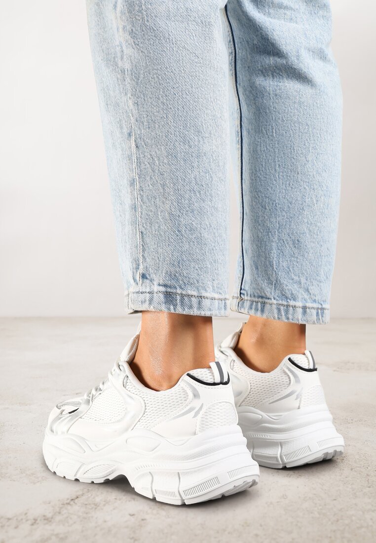 vices Adidași Alb-Argintiu pe Platformă Decorate cu relief Natiselle
