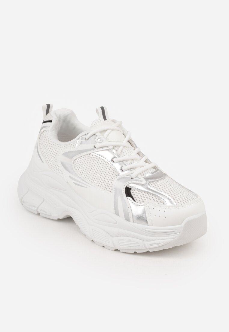vices Adidași Alb-Argintiu pe Platformă Decorate cu relief Natiselle