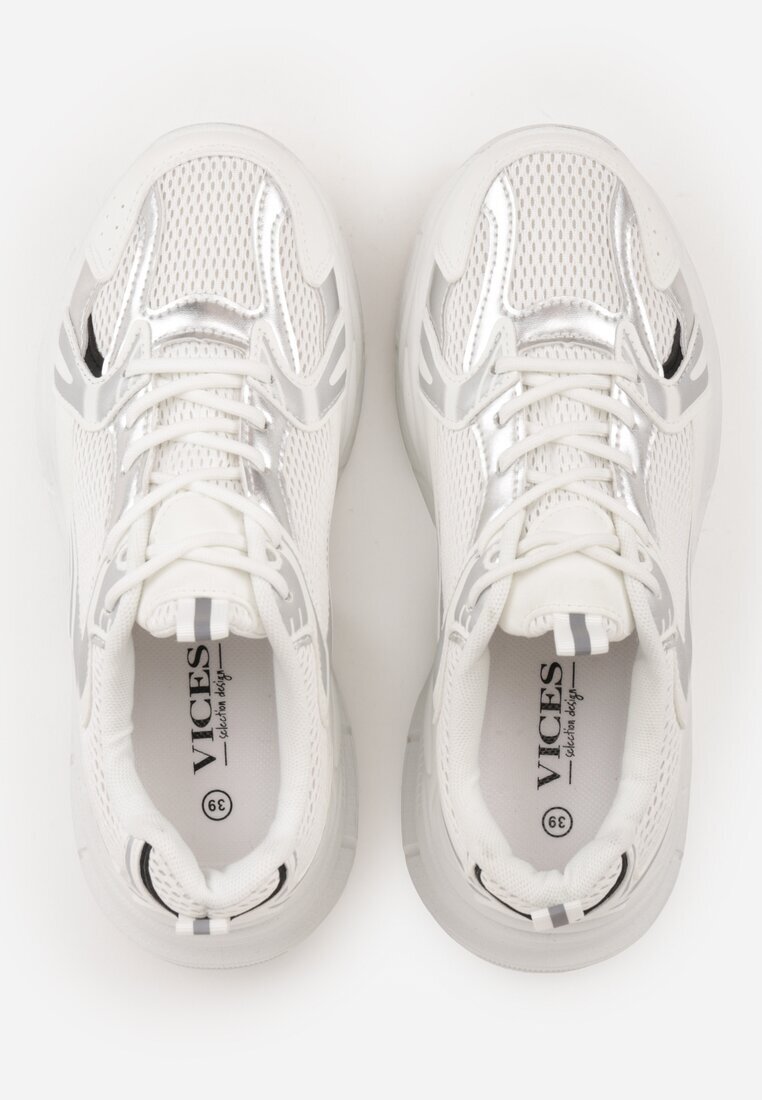 vices Adidași Alb-Argintiu pe Platformă Decorate cu relief Natiselle