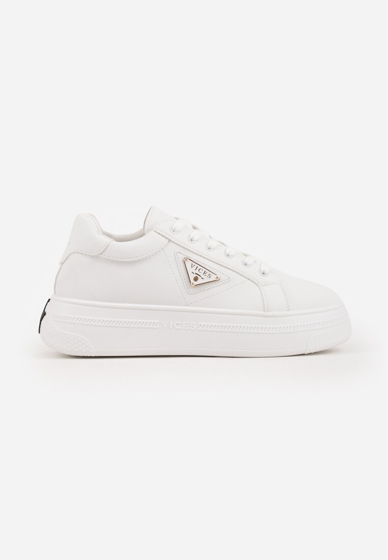 vices Adidași Albi Chunky cu Platformă cu Ornament în Formă de Stea Anatale